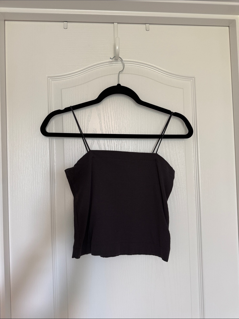 American Eagle Outfitters Ribbed Spaghetti Strap Cami in Dark Brown